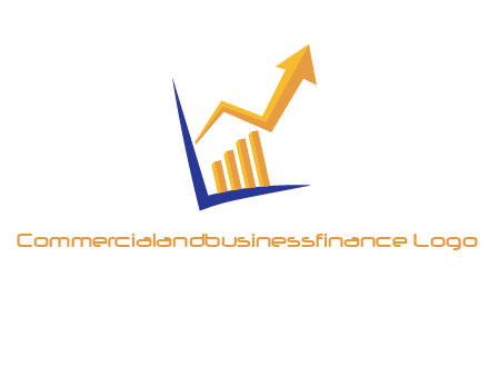 arrow and bar chart finance logo