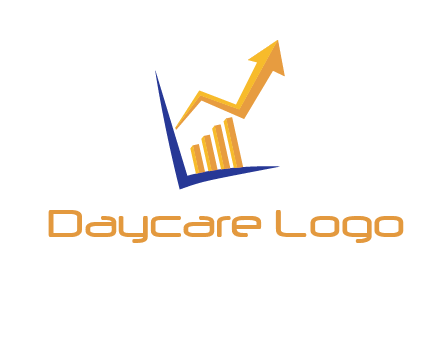 arrow and bar chart finance logo