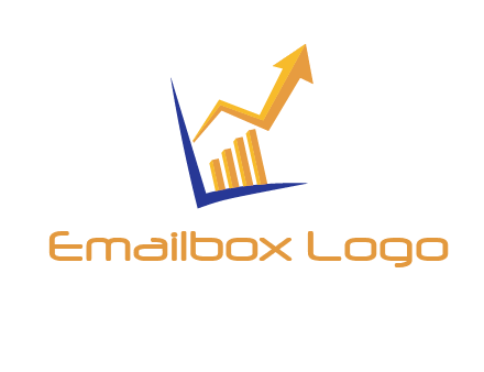 arrow and bar chart finance logo