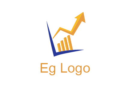 arrow and bar chart finance logo