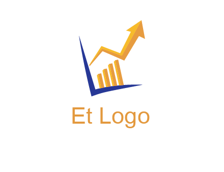 arrow and bar chart finance logo