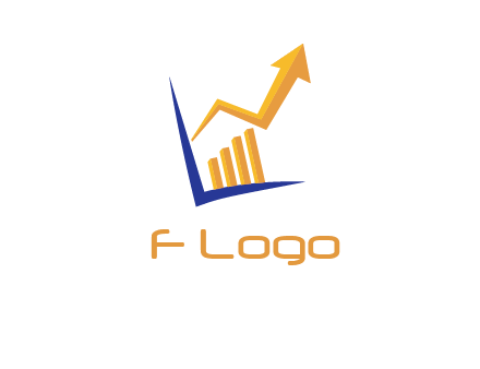 arrow and bar chart finance logo