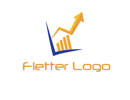 arrow and bar chart finance logo