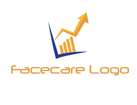 arrow and bar chart finance logo