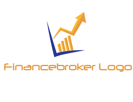 arrow and bar chart finance logo