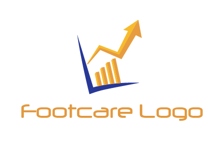 arrow and bar chart finance logo