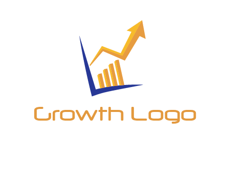 arrow and bar chart finance logo