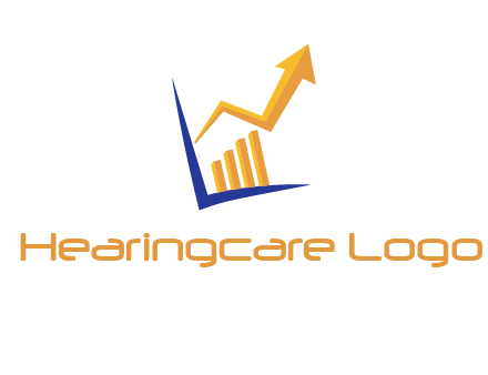 arrow and bar chart finance logo