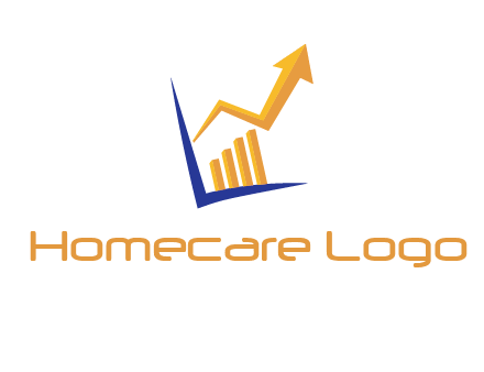 arrow and bar chart finance logo