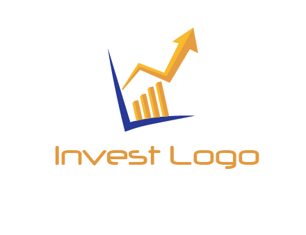 arrow and bar chart finance logo
