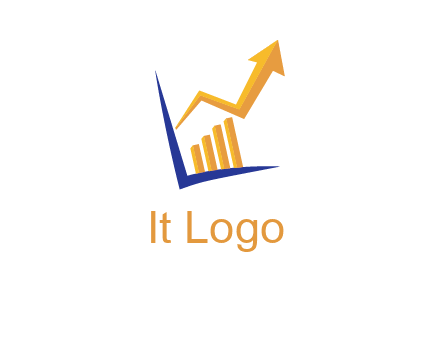 arrow and bar chart finance logo