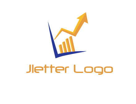 arrow and bar chart finance logo