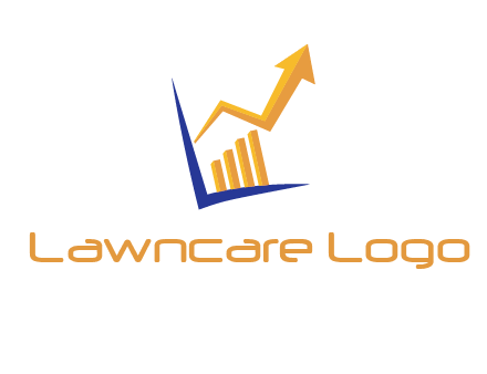 arrow and bar chart finance logo