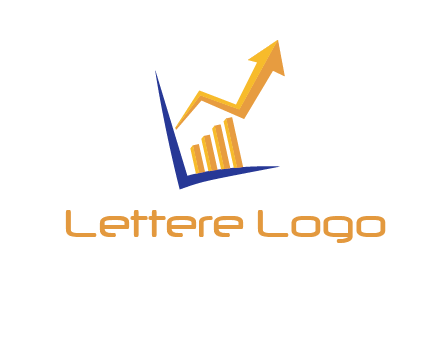 arrow and bar chart finance logo