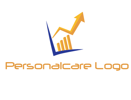 arrow and bar chart finance logo