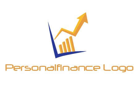 arrow and bar chart finance logo