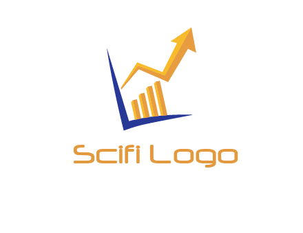 arrow and bar chart finance logo