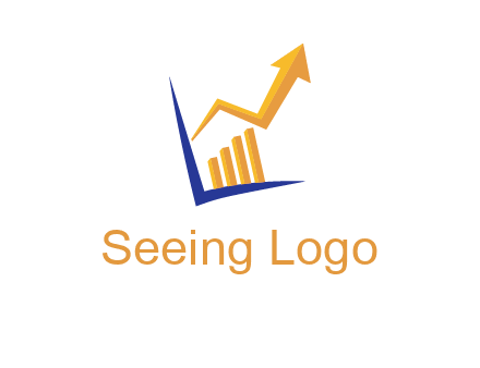 arrow and bar chart finance logo