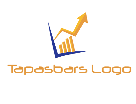 arrow and bar chart finance logo