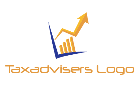 arrow and bar chart finance logo