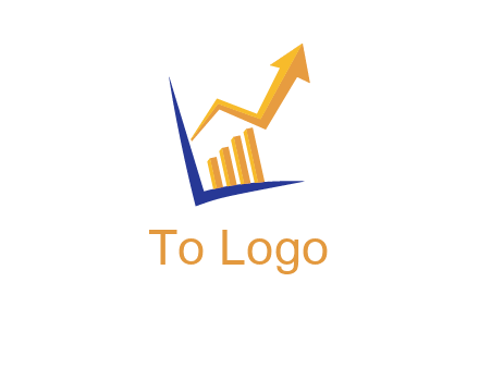 arrow and bar chart finance logo