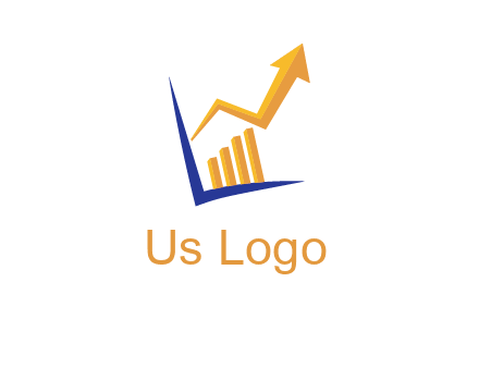 arrow and bar chart finance logo