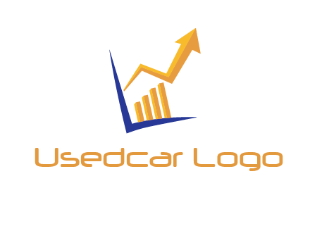 arrow and bar chart finance logo