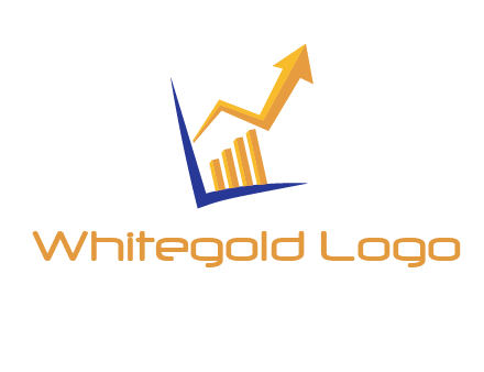arrow and bar chart finance logo