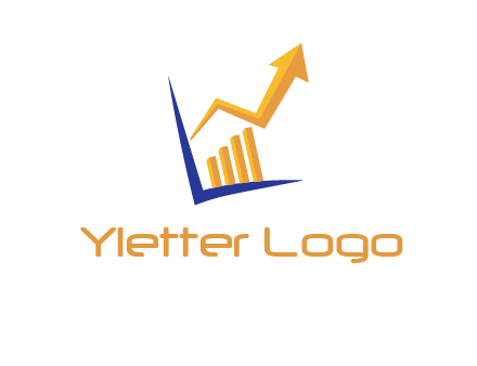 arrow and bar chart finance logo