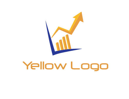 arrow and bar chart finance logo