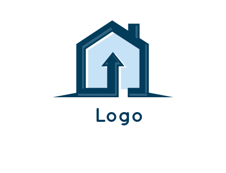 home with arrow logo