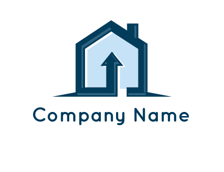 home with arrow logo