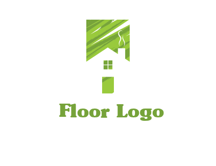 house in a rectangle logo