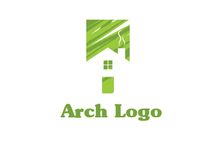 house in a rectangle logo