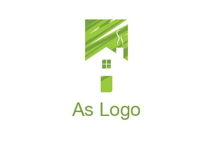house in a rectangle logo