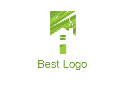 house in a rectangle logo