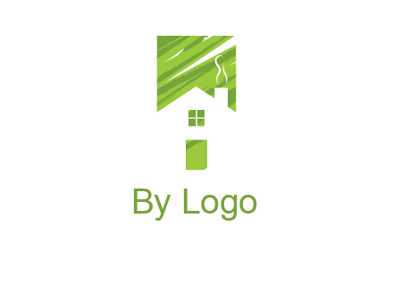 house in a rectangle logo