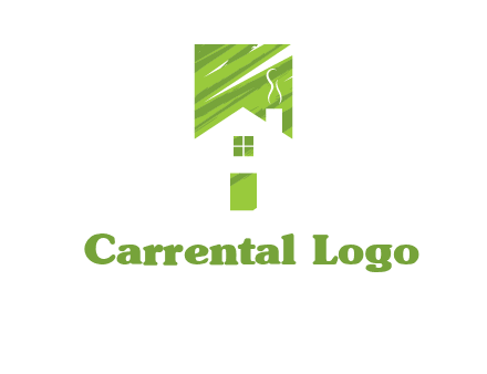house in a rectangle logo