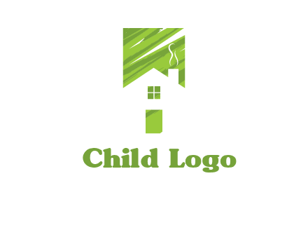 house in a rectangle logo