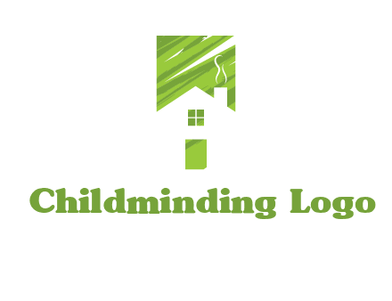 house in a rectangle logo