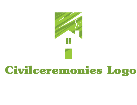house in a rectangle logo