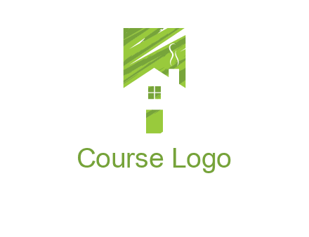 house in a rectangle logo