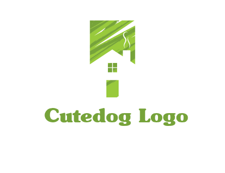 house in a rectangle logo