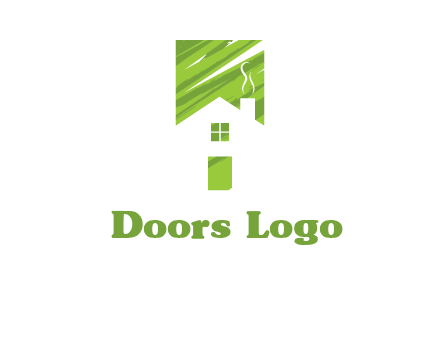 house in a rectangle logo