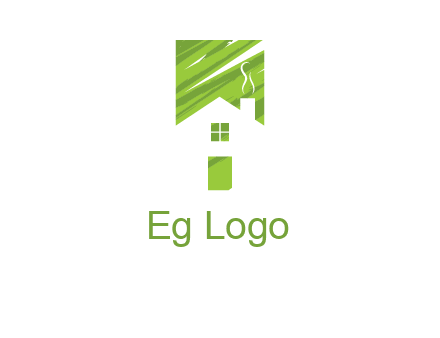 house in a rectangle logo