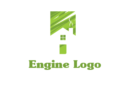 house in a rectangle logo