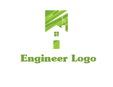 house in a rectangle logo