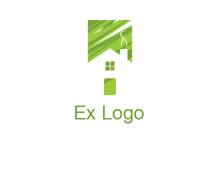 house in a rectangle logo