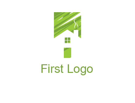 house in a rectangle logo