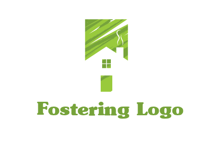 house in a rectangle logo